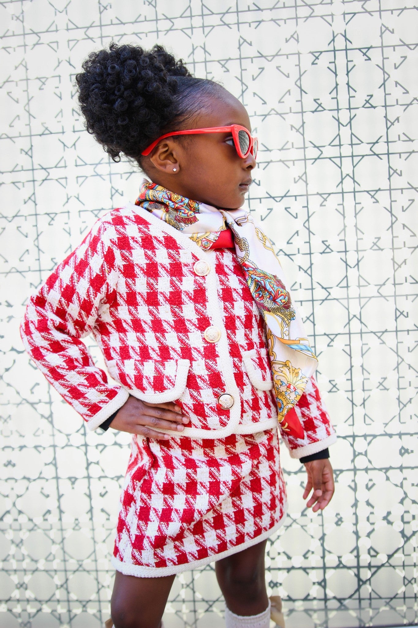 Coco Tweed Skirt Set (Red)