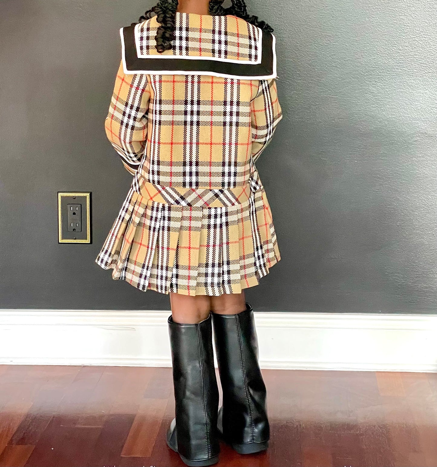 BB Plaid Coat Dress