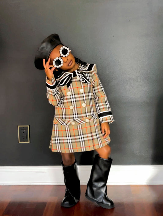 BB Plaid Coat Dress